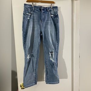 Super stretchy distressed boyfriend jeans